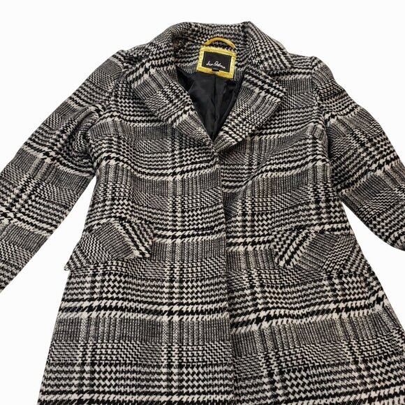 Sam Edelman Two Button Houndstooth Plaid Wool Long Blazer Coat Size S - Picture 4 of 10